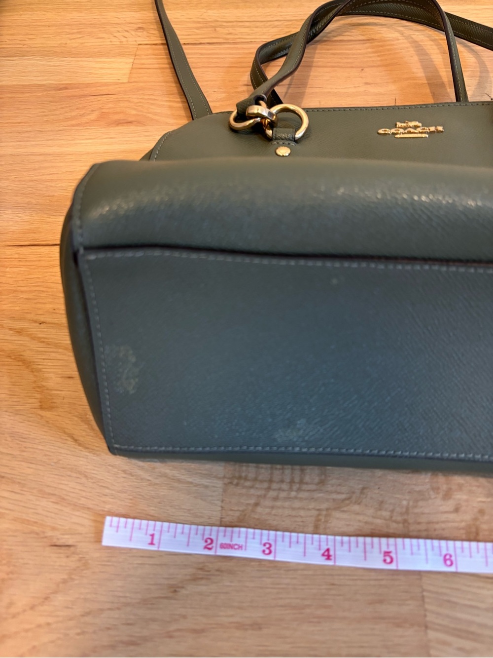 Coach Etta Carryall handbag in olive green color - Picture 7 of 12